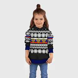 Толстовка-худи детская Rusiia winter pattern, цвет: 3D-синий — фото 2