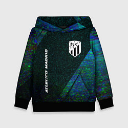 Толстовка-худи детская Atletico Madrid glitch blue, цвет: 3D-черный