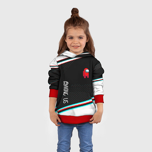 Детская толстовка Among us geometry steel / 3D-Красный – фото 4