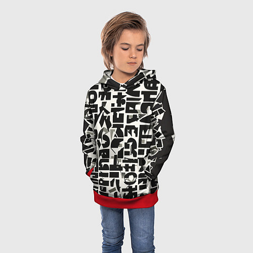 Детская толстовка Тайные знаки / 3D-Красный – фото 3