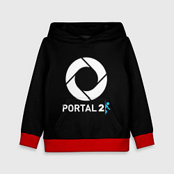 Толстовка-худи детская Portal2 logo game, цвет: 3D-красный