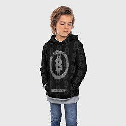 Толстовка-худи детская Биткоин - крипта, цвет: 3D-меланж — фото 2