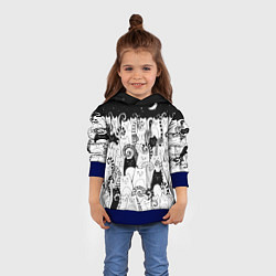 Толстовка-худи детская Коты с креативными хвостами, цвет: 3D-синий — фото 2