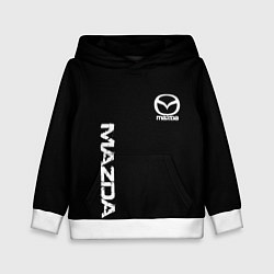 Толстовка-худи детская Mazda white logo, цвет: 3D-белый