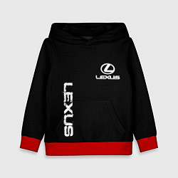 Толстовка-худи детская Lexus white logo auto, цвет: 3D-красный