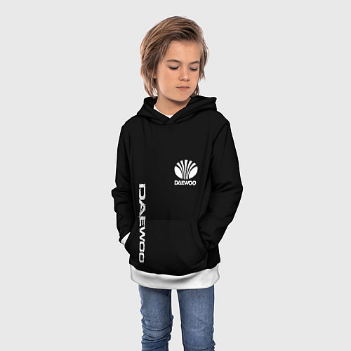 Детская толстовка Daewoo logo white / 3D-Белый – фото 3