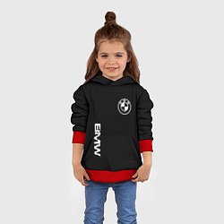 Толстовка-худи детская BMW logo white auto, цвет: 3D-красный — фото 2