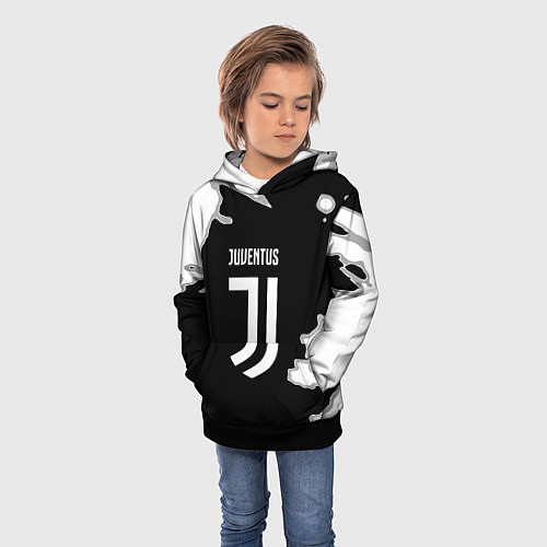 Детская толстовка Juventus fc краски / 3D-Черный – фото 3