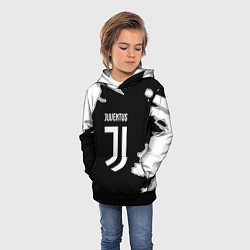 Толстовка-худи детская Juventus fc краски, цвет: 3D-черный — фото 2