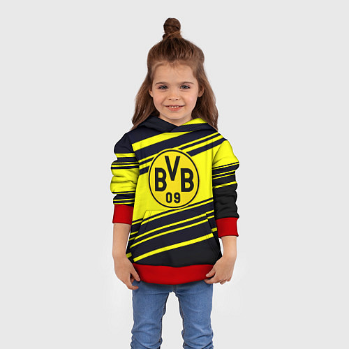 Детская толстовка Borussia sport geometry / 3D-Красный – фото 4