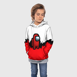 Толстовка-худи детская Among us краски, цвет: 3D-меланж — фото 2