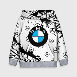 Толстовка-худи детская BMW x Mercedes краски, цвет: 3D-меланж