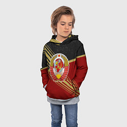 Толстовка-худи детская Советский - Герб СССР, цвет: 3D-меланж — фото 2