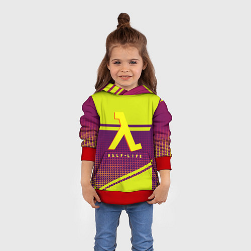 Детская толстовка Half life geometry valve logo / 3D-Красный – фото 4