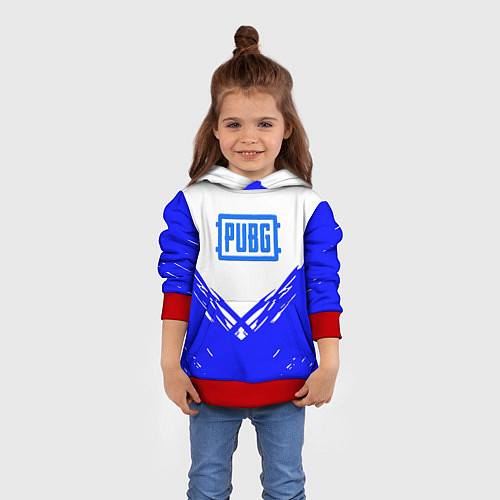 Детская толстовка PUBG синие краски / 3D-Красный – фото 4