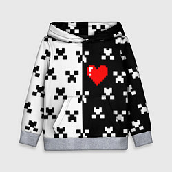 Толстовка-худи детская Minecraft pattern love, цвет: 3D-меланж