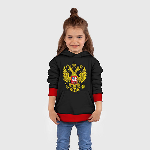 Детская толстовка Герб РФ gold / 3D-Красный – фото 4