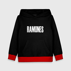 Толстовка-худи детская Ramones white logo, цвет: 3D-красный