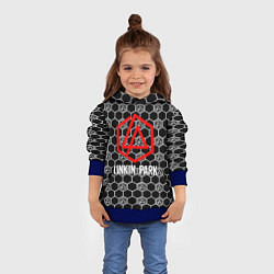 Толстовка-худи детская Linkin park logo pattern, цвет: 3D-синий — фото 2