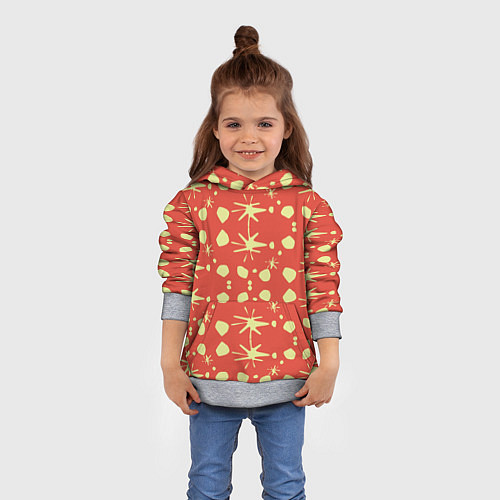 Детская толстовка Лимонные пятна на красном цвете Фиеста / 3D-Меланж – фото 4