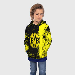 Толстовка-худи детская Borussia fc краски, цвет: 3D-синий — фото 2