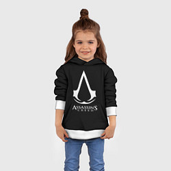 Толстовка-худи детская Assassins Creed logo game, цвет: 3D-белый — фото 2