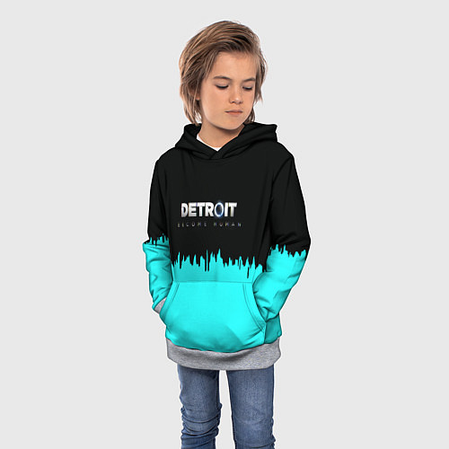 Детская толстовка Detroit become human rk800 / 3D-Меланж – фото 3