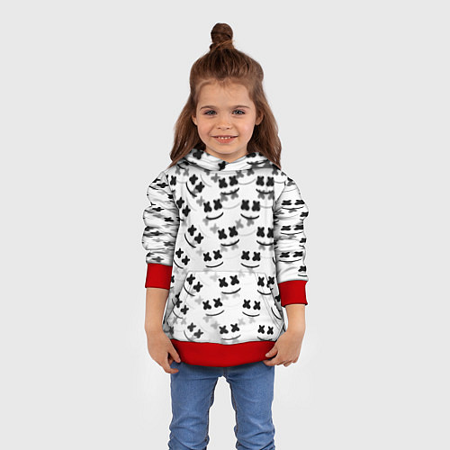 Детская толстовка Marshmello dj pattern / 3D-Красный – фото 4