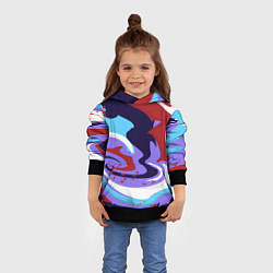 Толстовка-худи детская Клякса абстракция, цвет: 3D-черный — фото 2
