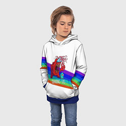 Толстовка-худи детская Among us colors line монстр, цвет: 3D-синий — фото 2