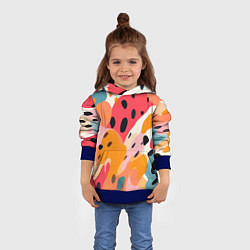 Толстовка-худи детская Яркие пятна, цвет: 3D-синий — фото 2