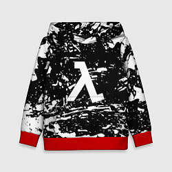 Толстовка-худи детская Half life краски белые игра, цвет: 3D-красный