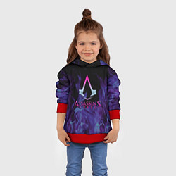 Толстовка-худи детская Assassins Creed flame, цвет: 3D-красный — фото 2