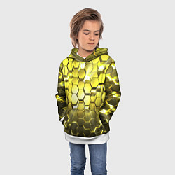 Толстовка-худи детская Золотые соты, цвет: 3D-белый — фото 2