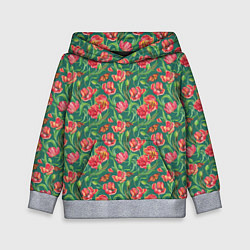 Детская толстовка Тюлпаны с бабочками