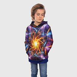 Толстовка-худи детская Закрученная абстракция, цвет: 3D-синий — фото 2
