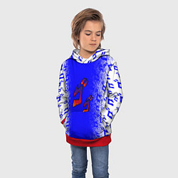 Толстовка-худи детская Jojos bizarre adventure - синяя символига-лого, цвет: 3D-красный — фото 2