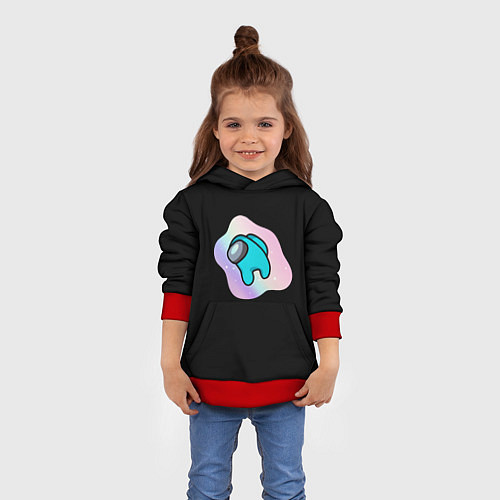 Детская толстовка Among us space logo / 3D-Красный – фото 4