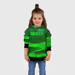 Толстовка-худи детская Geely - green gradient посередине, цвет: 3D-черный — фото 2