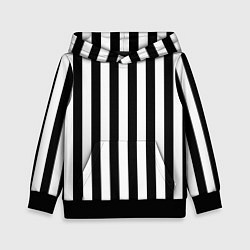 Детская толстовка Вертикальные черно белые полосы