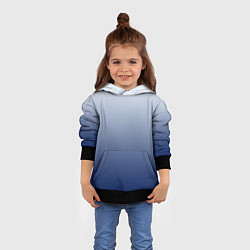 Толстовка-худи детская Бело синий градиент, цвет: 3D-черный — фото 2