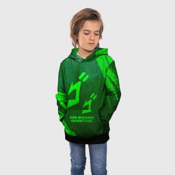 Толстовка-худи детская JoJo Bizarre Adventure - green gradient, цвет: 3D-черный — фото 2