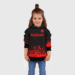Толстовка-худи детская Suzuki - red gradient посередине, цвет: 3D-черный — фото 2