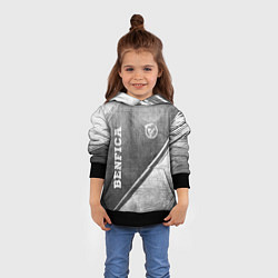 Толстовка-худи детская Benfica - grey gradient вертикально, цвет: 3D-черный — фото 2