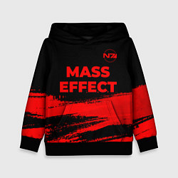 Толстовка-худи детская Mass Effect - red gradient посередине, цвет: 3D-черный