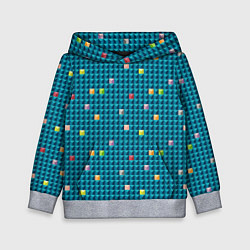 Детская толстовка Синяя мозаика с цветными деталями