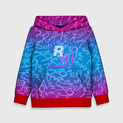 Толстовка-худи детская Rock star neon, цвет: 3D-красный