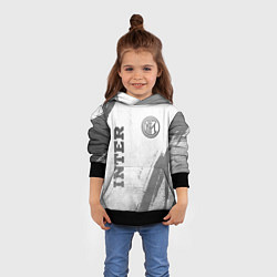 Толстовка-худи детская Inter - white gradient вертикально, цвет: 3D-черный — фото 2