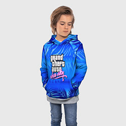 Толстовка-худи детская GTA vice city тропики, цвет: 3D-меланж — фото 2