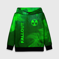 Толстовка-худи детская Fallout - green gradient вертикально, цвет: 3D-черный